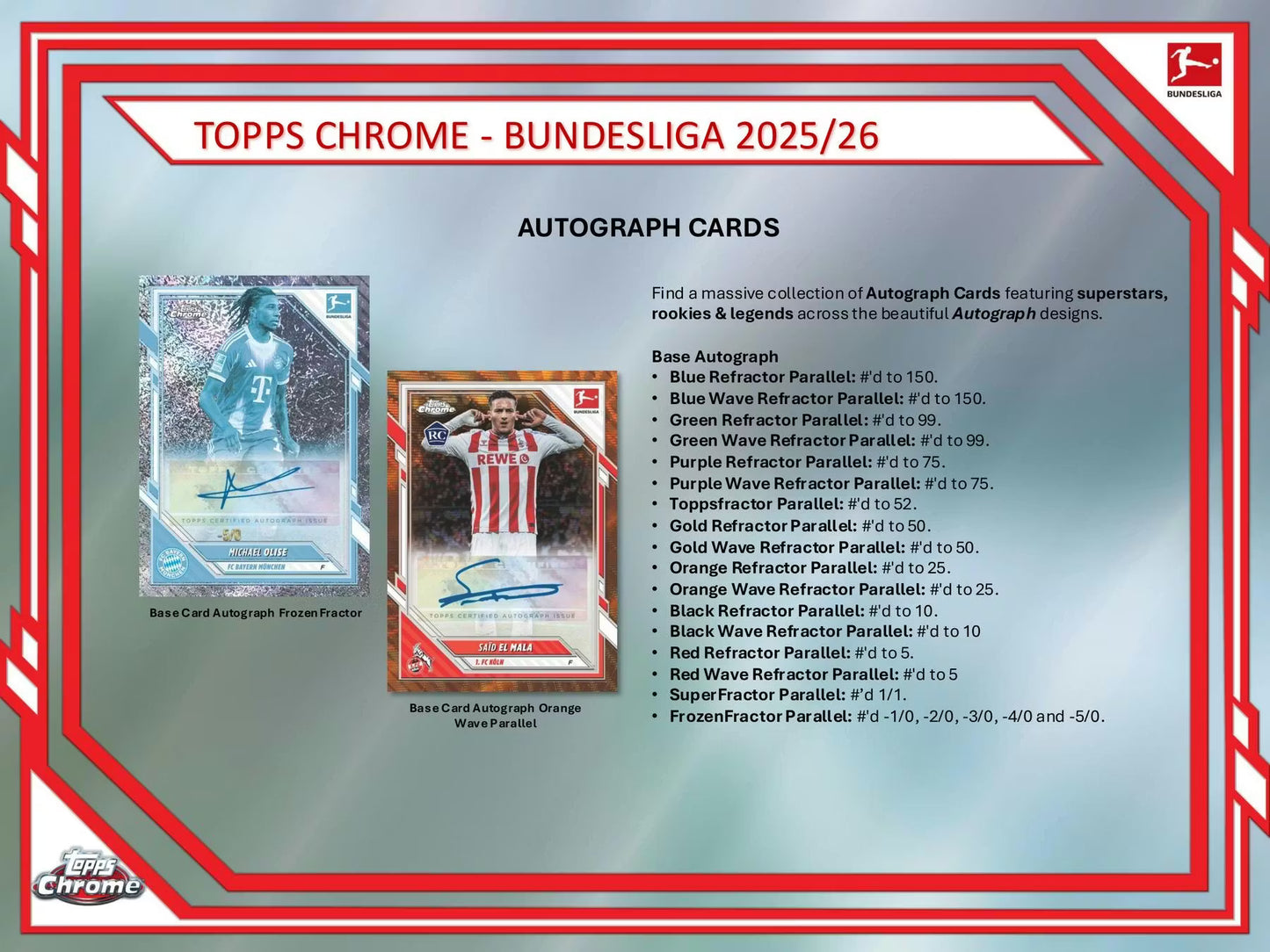 2025/26 Topps Chrome Bundesliga Soccer Hobby Box