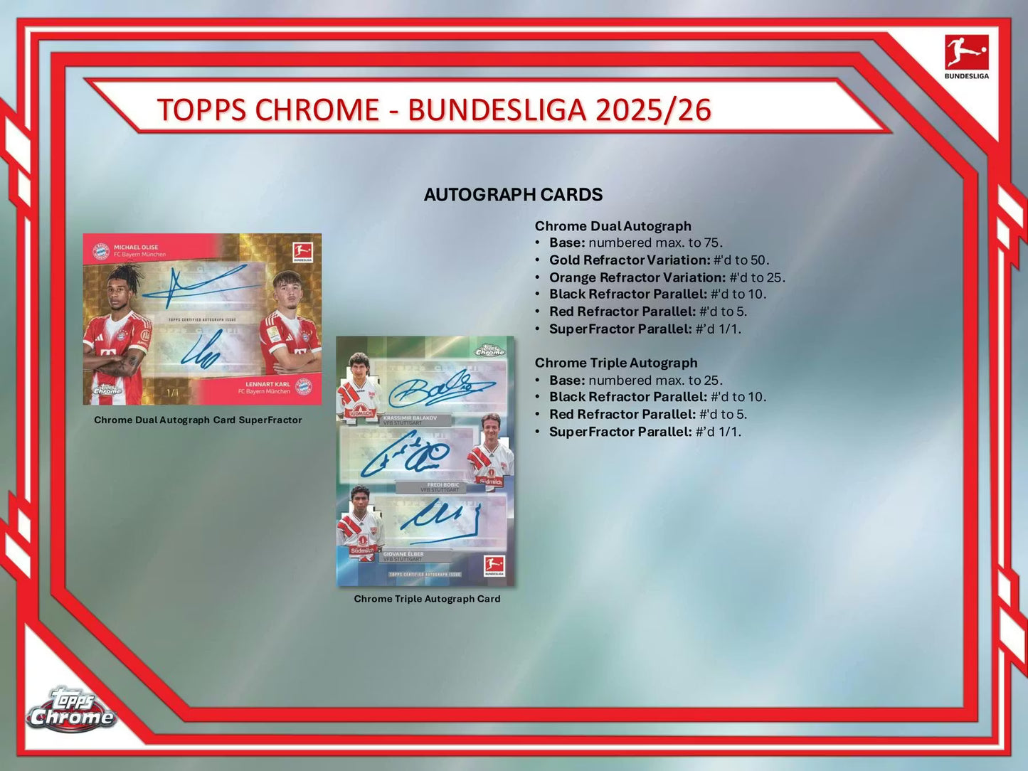 2025/26 Topps Chrome Bundesliga Soccer Hobby Box