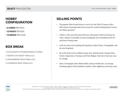 2024/25 Panini Select FIFA Soccer Hobby Box