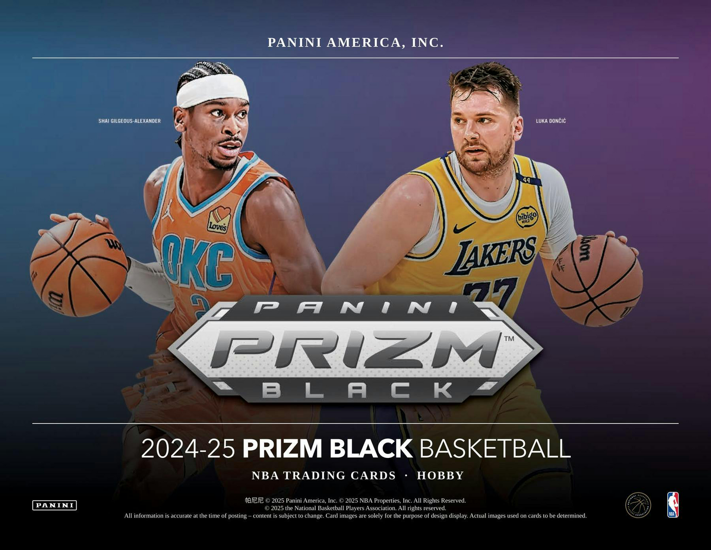 2024/25 Panini Prizm Black Basketball Hobby 12-Box Case