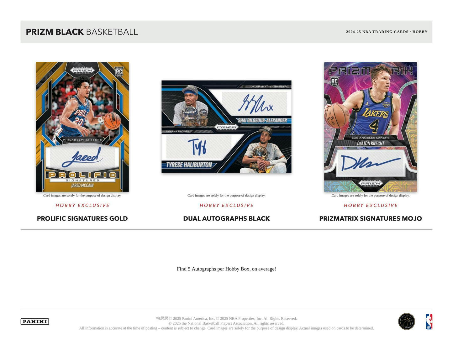 2024/25 Panini Prizm Black Basketball Hobby 12-Box Case