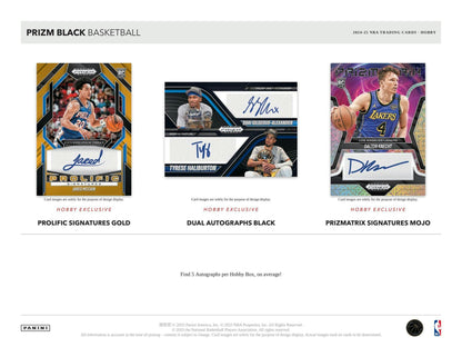 2024/25 Panini Prizm Black Basketball Hobby 12-Box Case