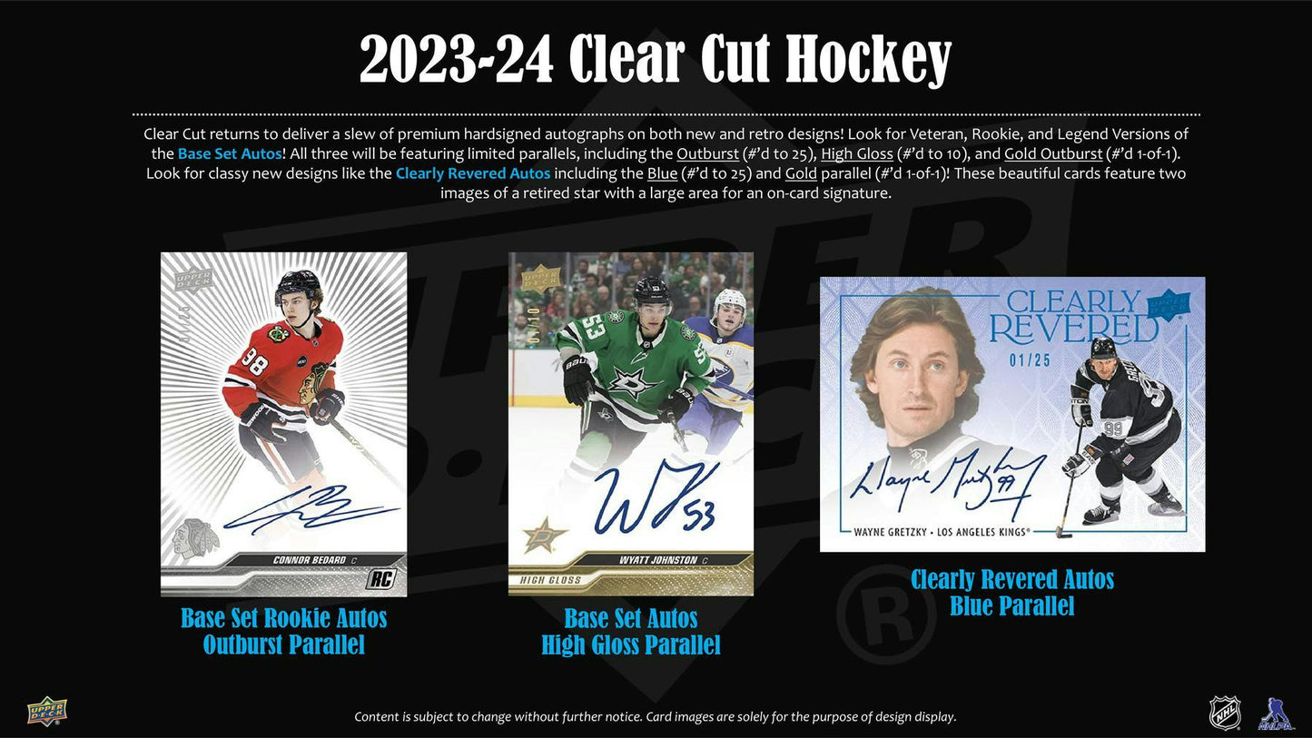 2023/24 Upper Deck Clear Cut Hockey Hobby 15-Box Case