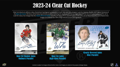 2023/24 Upper Deck Clear Cut Hockey Hobby 15-Box Case