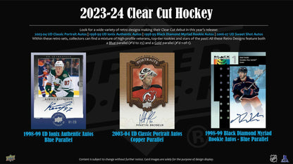 2023/24 Upper Deck Clear Cut Hockey Hobby 15-Box Case