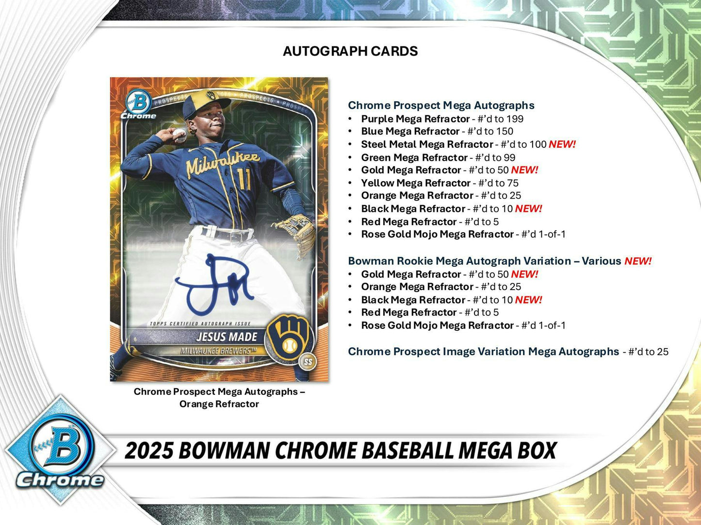 2025 Bowman Chrome Baseball Mega Box