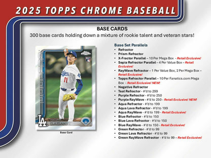 2025 Topps Chrome Baseball Hobby 12-Box Case