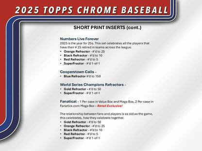 2025 Topps Chrome Baseball Hobby 12-Box Case
