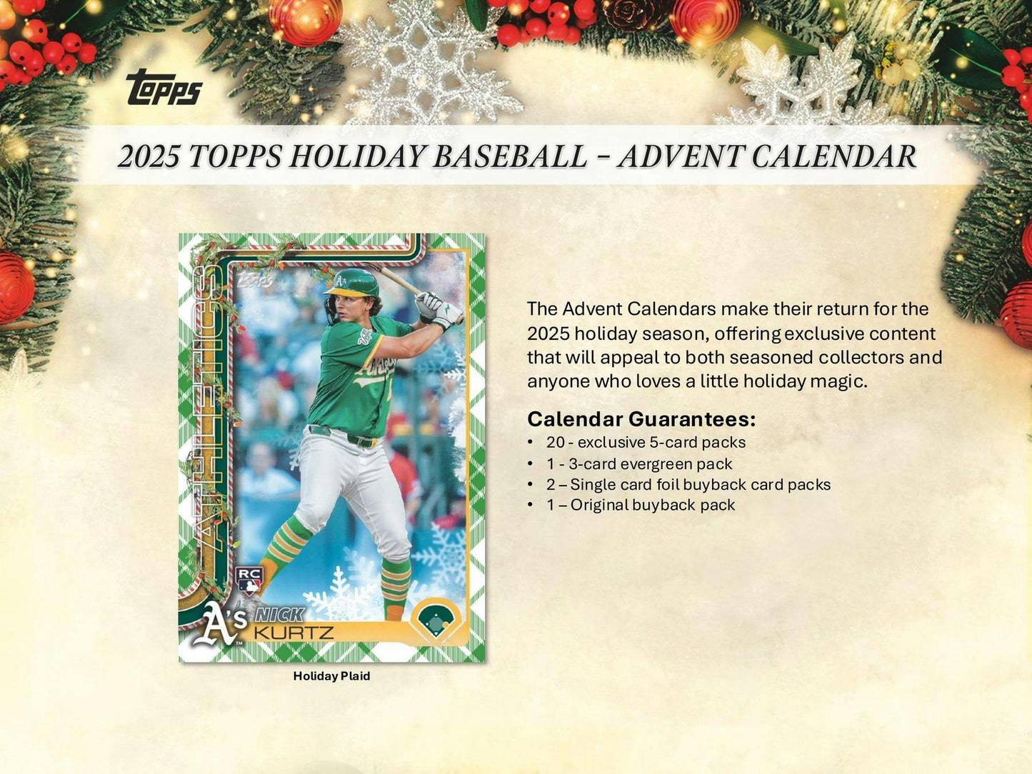 2025 Topps Holiday Baseball Advent Calendar Box