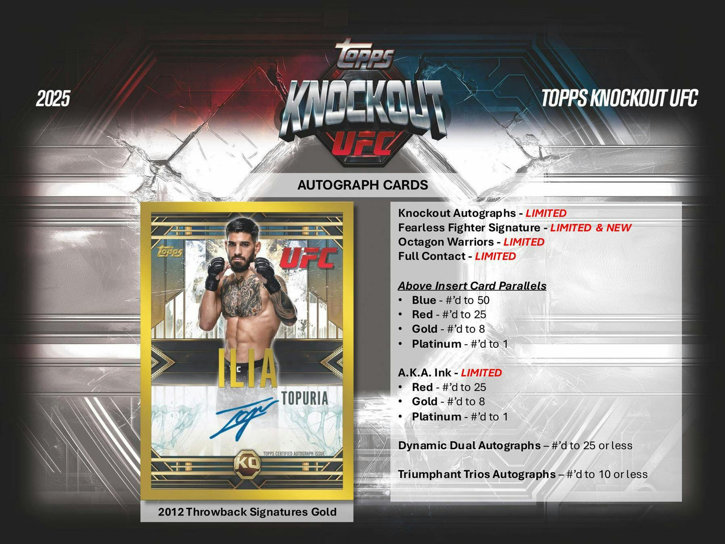 2025 Topps Knockout UFC Hobby Box (Preorder)