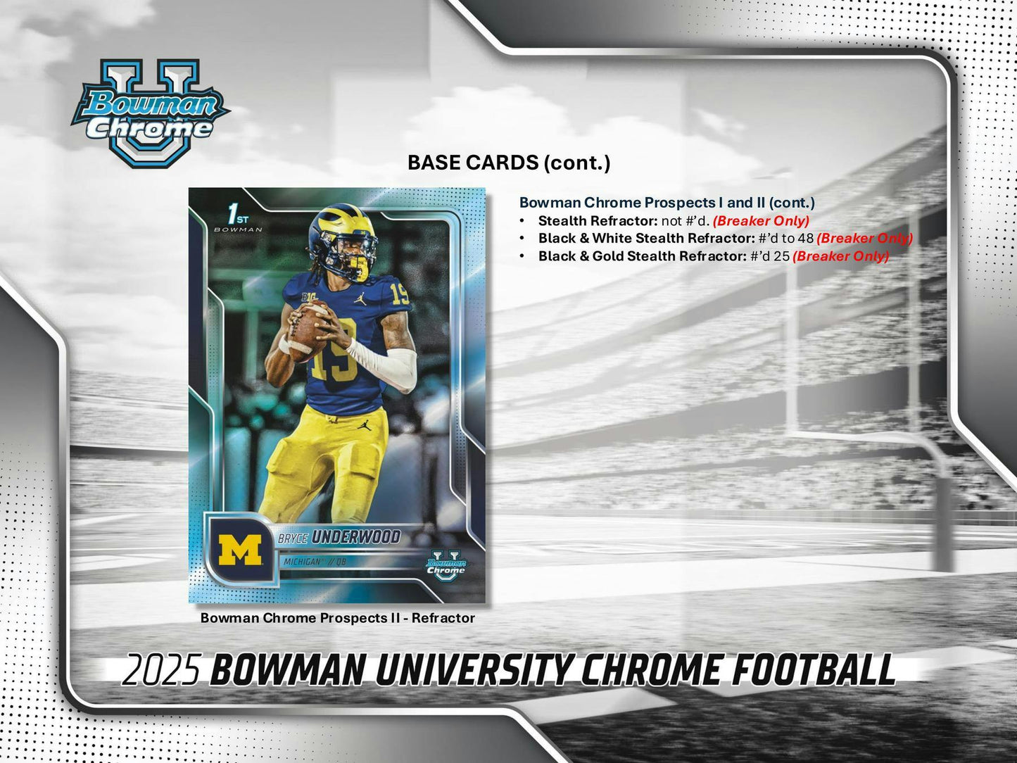 2025 Bowman University Chrome Football Breaker Delight Box