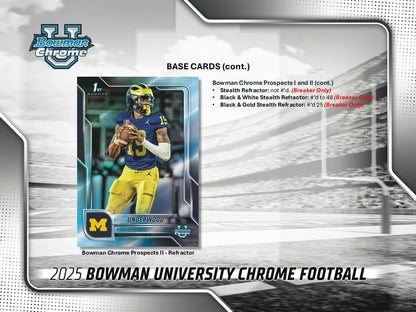 2025 Bowman University Chrome Football Breaker Delight Box
