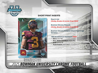 2025 Bowman University Chrome Football Breaker Delight Box
