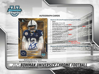 2025 Bowman University Chrome Football Breaker Delight Box