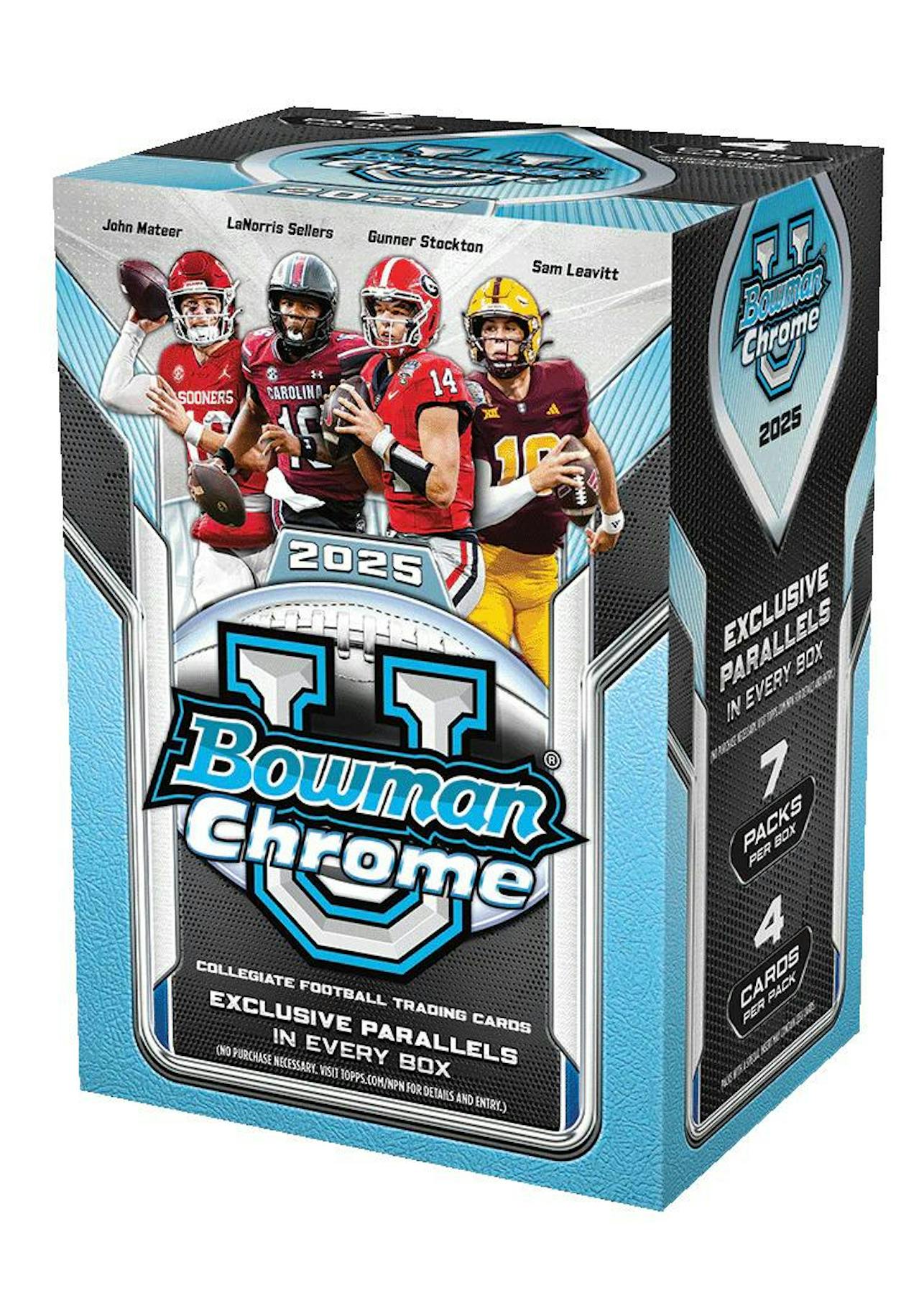 2025 Bowman University Chrome Football 7-Pack Blaster Box