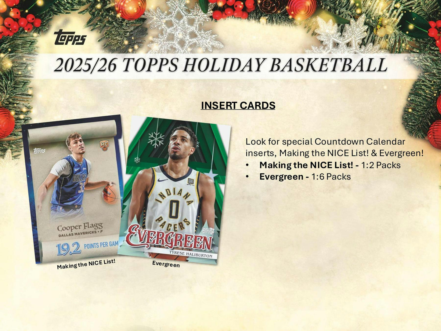 2025/26 Topps Holiday Basketball Countdown Calendar Box