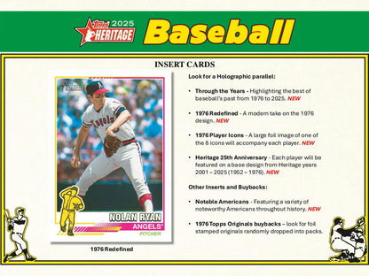 2025 Topps Heritage Baseball Hobby Box