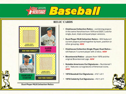 2025 Topps Heritage Baseball Hobby Box