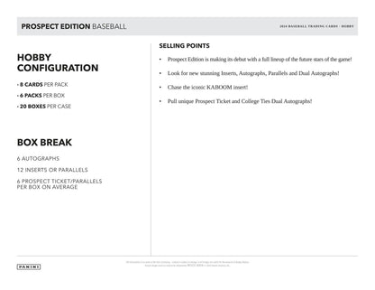 2024 Panini Prospect Edition Baseball Hobby Box