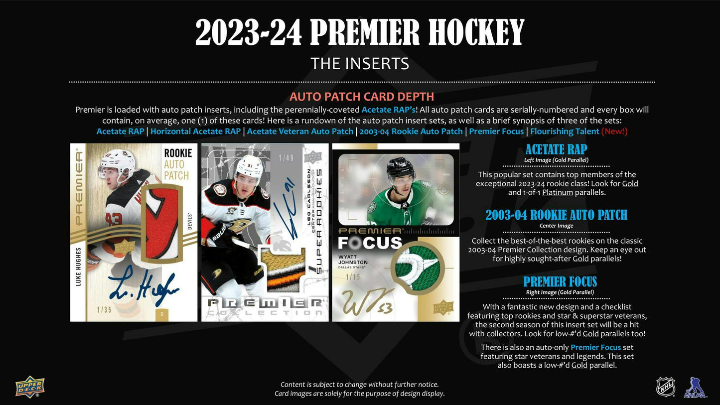 2023/24 Upper Deck Premier Hockey Hobby Box