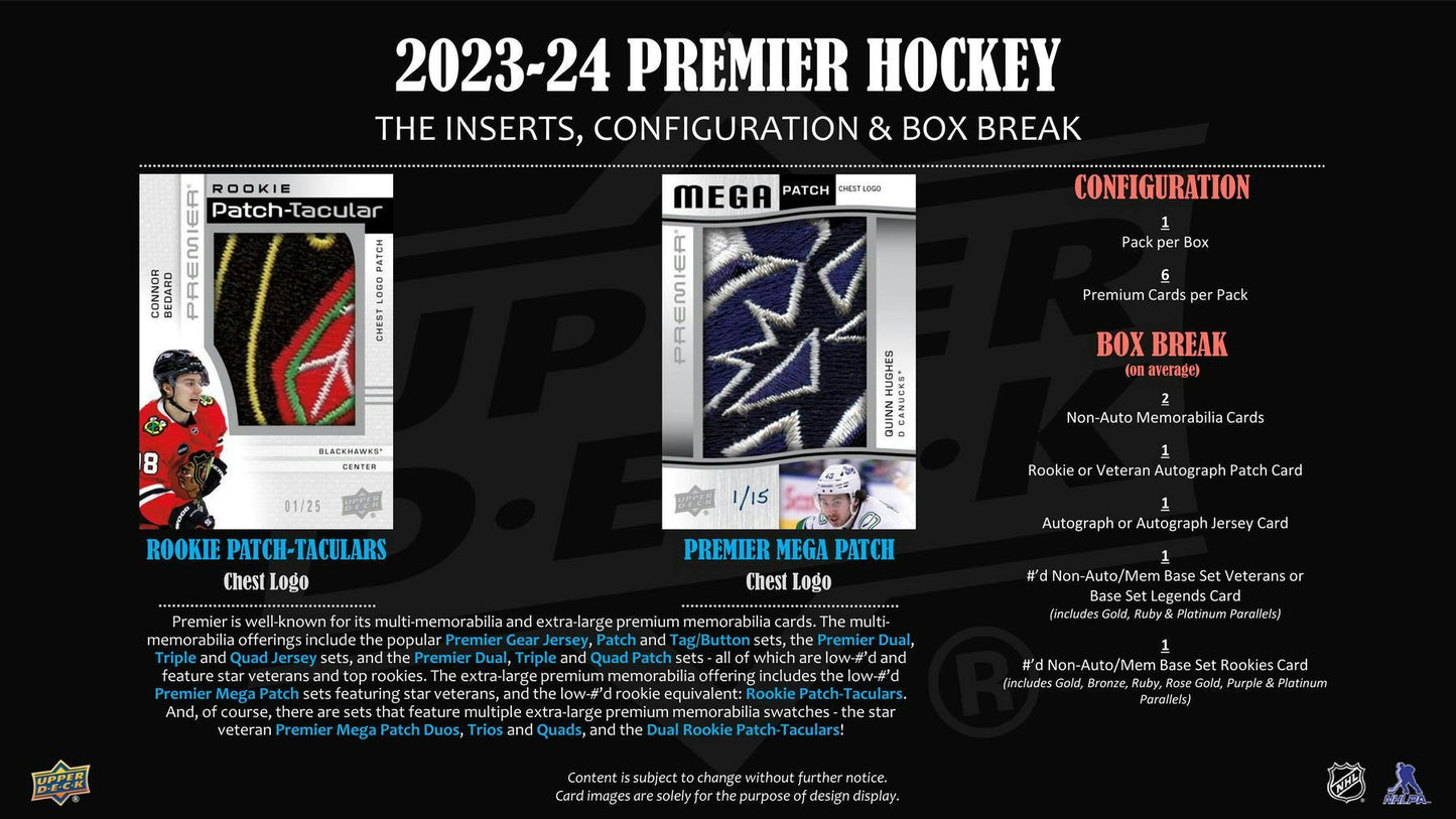 2023/24 Upper Deck Premier Hockey Hobby Box