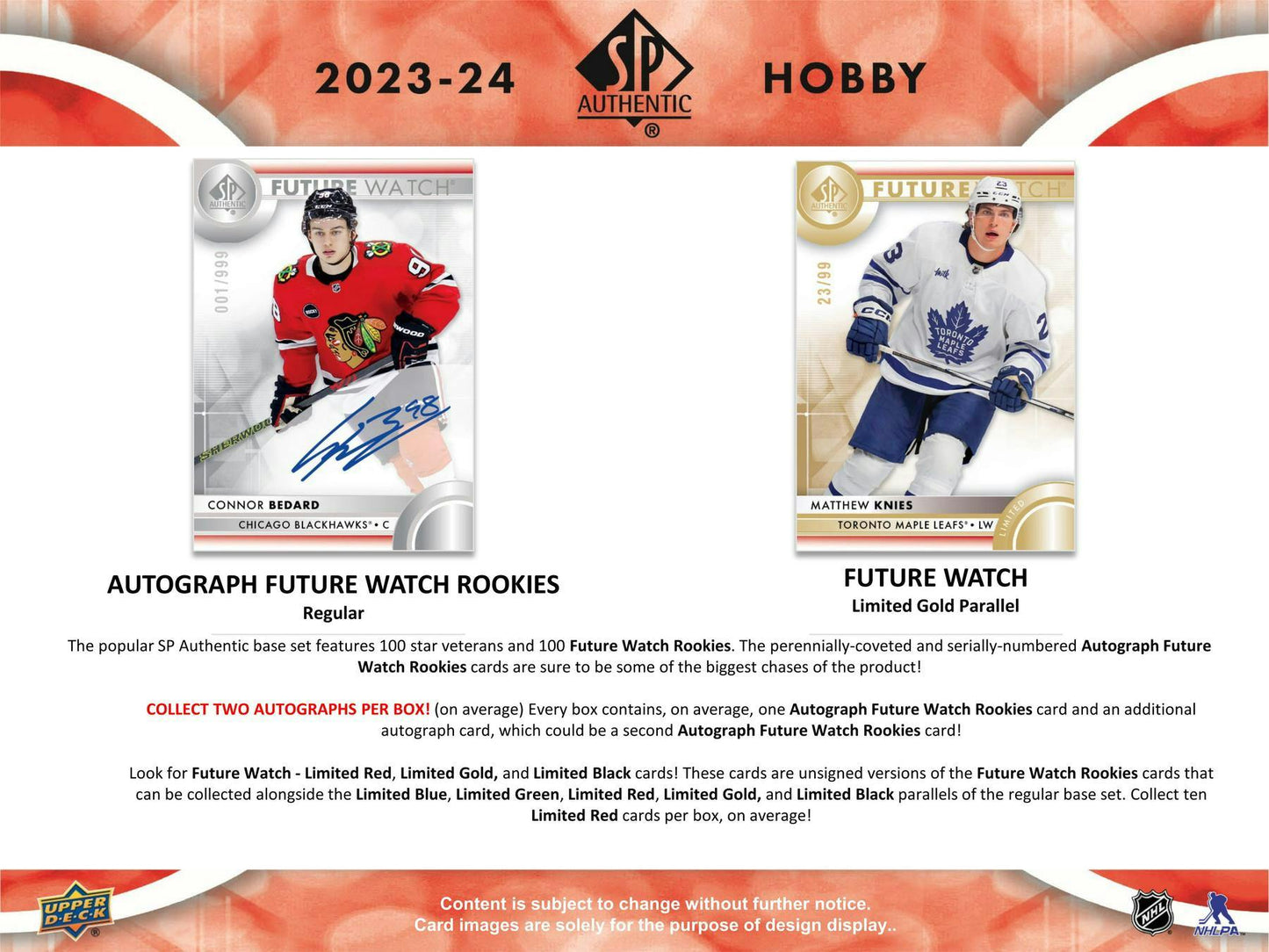 2023/24 Upper Deck SP Authentic Hockey Hobby Box