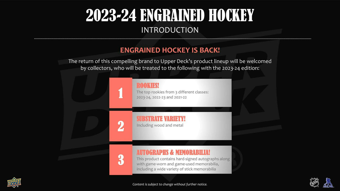 2023/24 Upper Deck Engrained Hockey Hobby Box