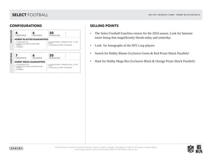 2024 Panini Select Football Hobby Mega Box (Black & Orange Prizms!)