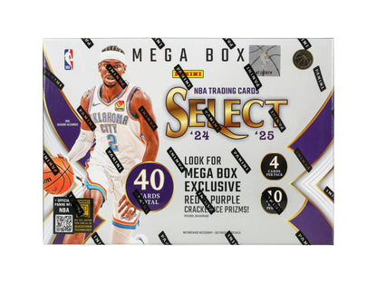 2024-25 Panini Select Basketball Mega Box – 40 Cards, Exclusive Red & Purple Cracked Ice Prizms