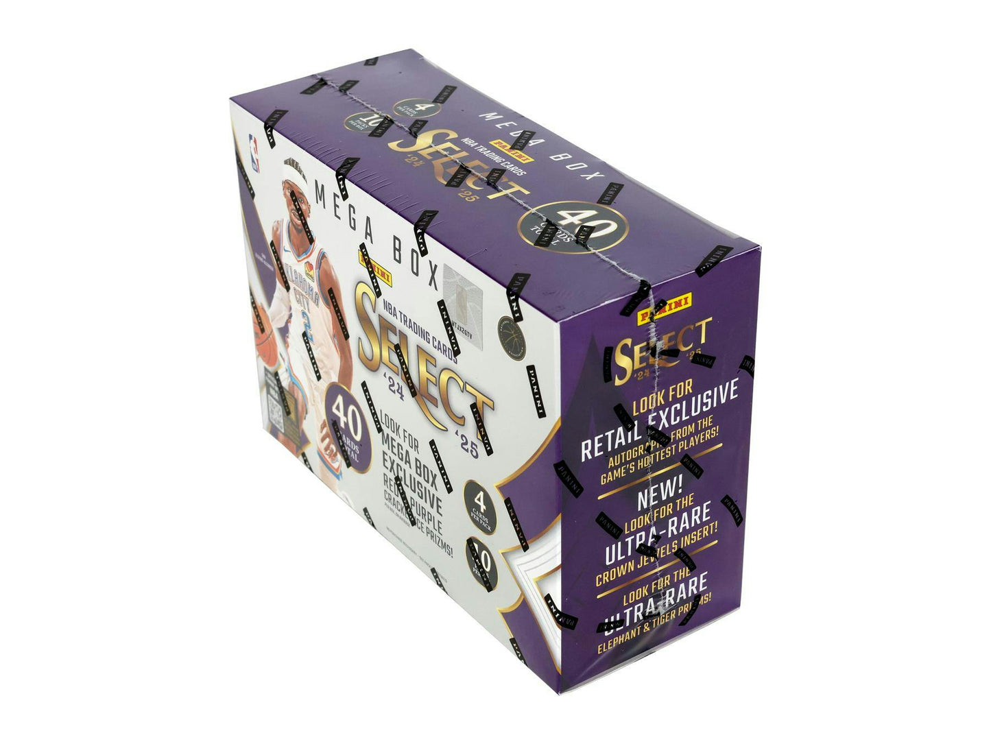 2024-25 Panini Select Basketball Mega Box – 40 Cards, Exclusive Red & Purple Cracked Ice Prizms