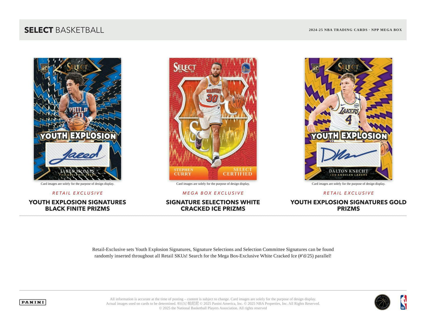 2024-25 Panini Select Basketball Mega Box – 40 Cards, Exclusive Red & Purple Cracked Ice Prizms