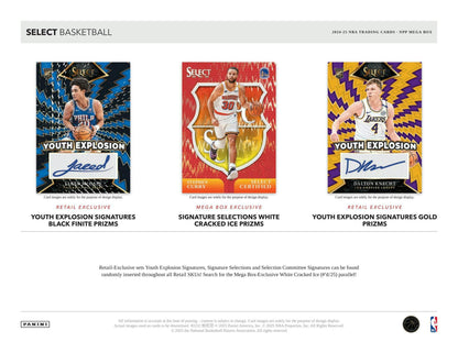 2024-25 Panini Select Basketball Mega Box – 40 Cards, Exclusive Red & Purple Cracked Ice Prizms