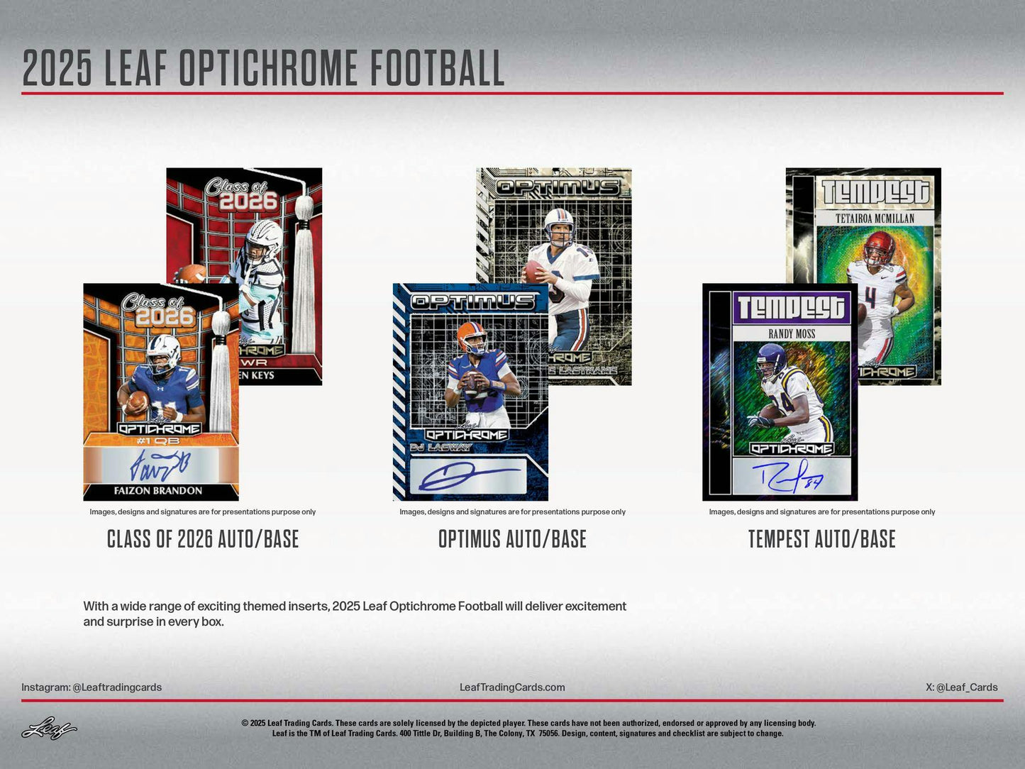 2025 Leaf Optichrome Football Hobby Box