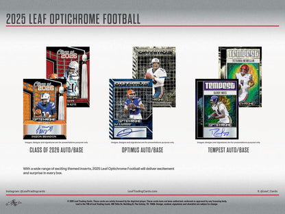 2025 Leaf Optichrome Football Hobby Box