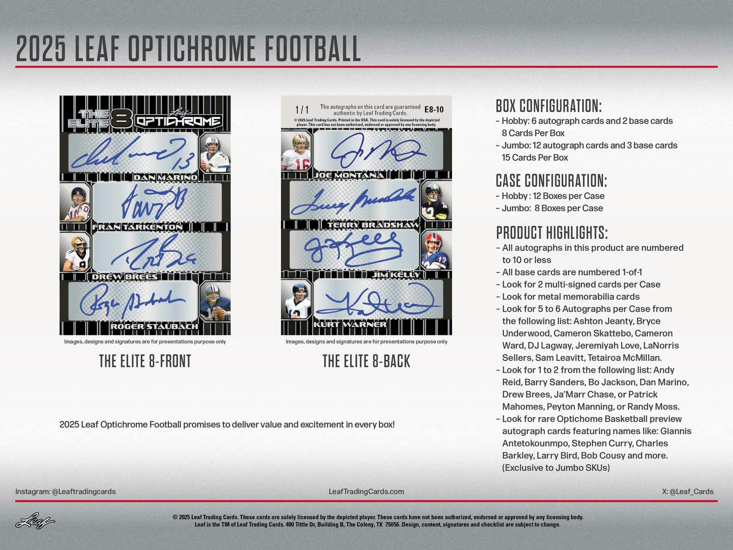 2025 Leaf Optichrome Football Hobby Box