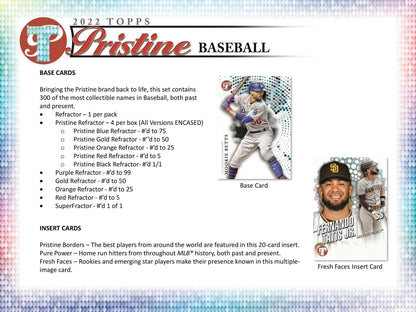 2022 Topps Pristine Baseball Hobby Box