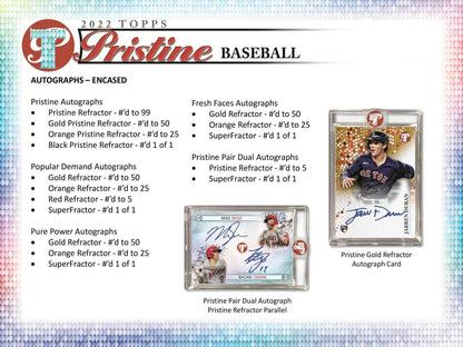 2022 Topps Pristine Baseball Hobby Box