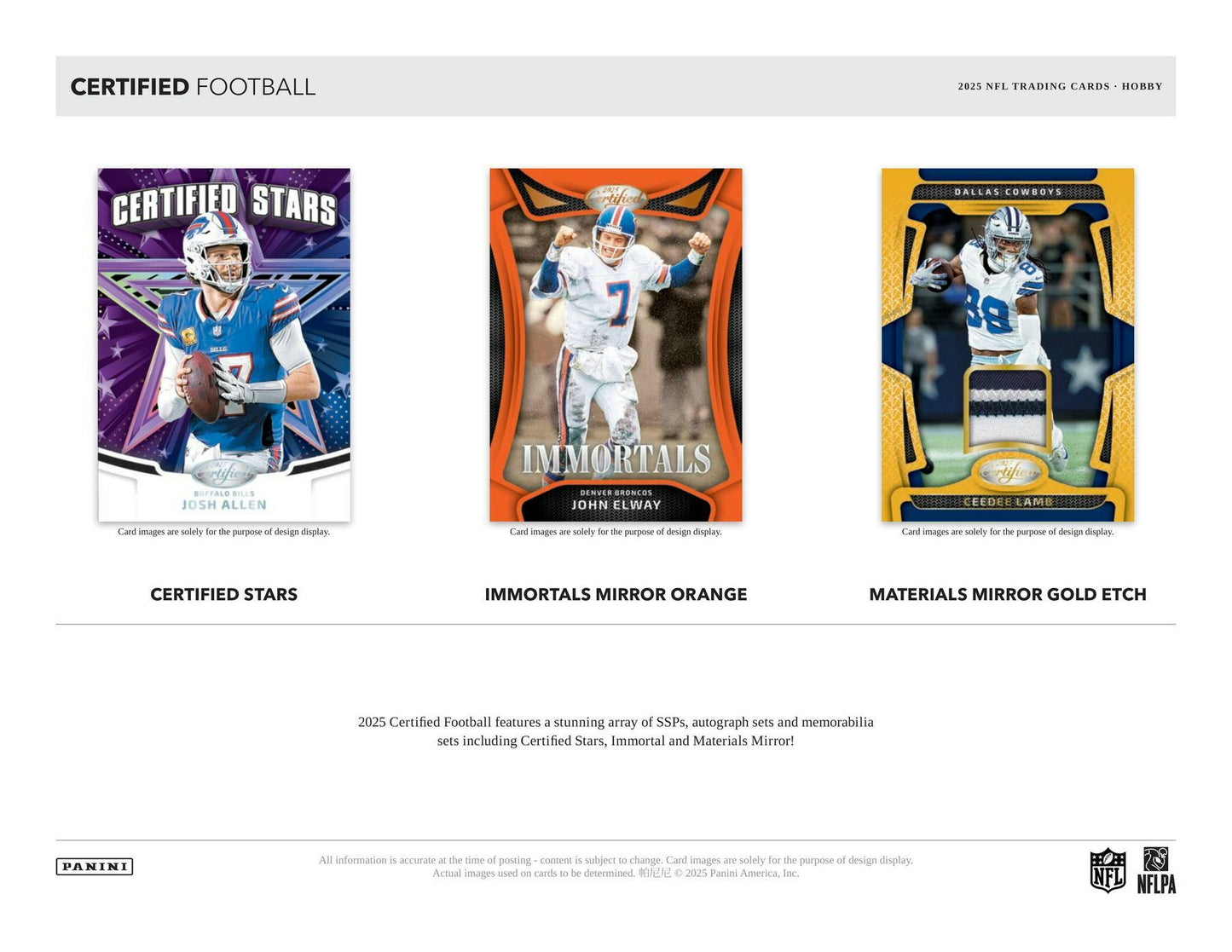 2025 Panini Certified Football Hobby Box