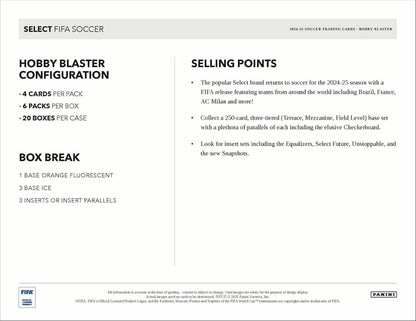 2024/25 Panini Select FIFA Soccer 6-Pack Hobby Blaster Box