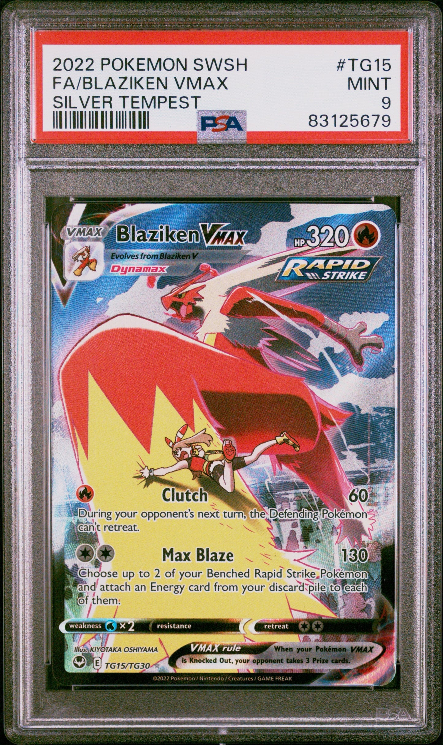 2022 POKEMON SWORD & SHIELD SILVER TEMPEST #TG15 FA/BLAZIKEN VMAX SILVER TEMPEST