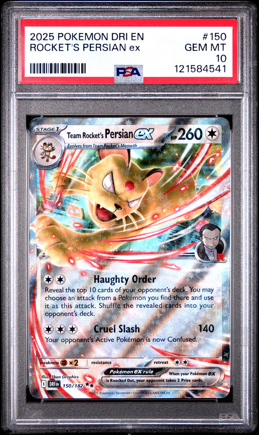 2025 POKEMON DRI EN-DESTINED RIVALS #150 ROCKET'S PERSIAN EX