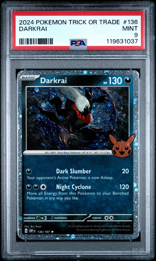 2024 POKEMON TRICK OR TRADE #136 DARKRAI PSA MINT 9