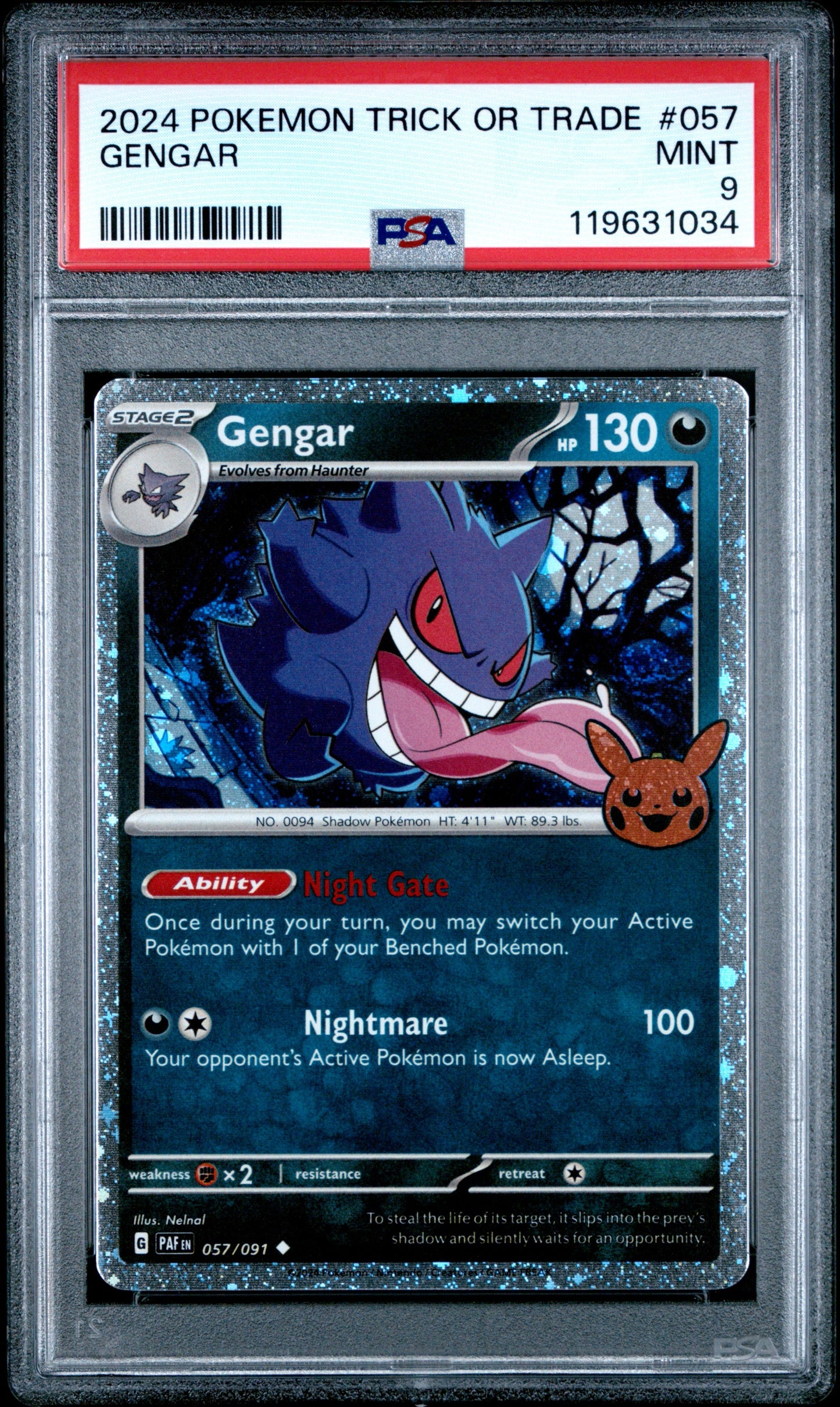 2024 POKEMON TRICK OR TRADE #057 GENGAR PSA MINT 9