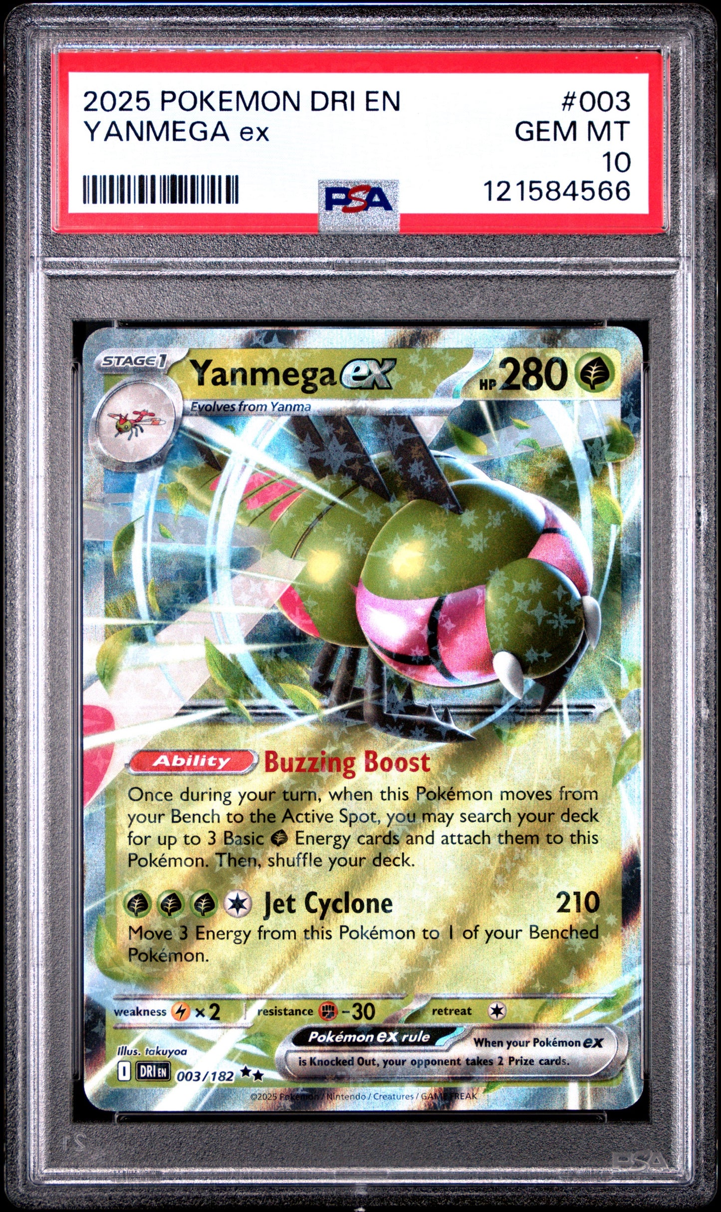 2025 POKEMON DRI EN-DESTINED RIVALS #003 YANMEGA EX PSA GEM MINT 10