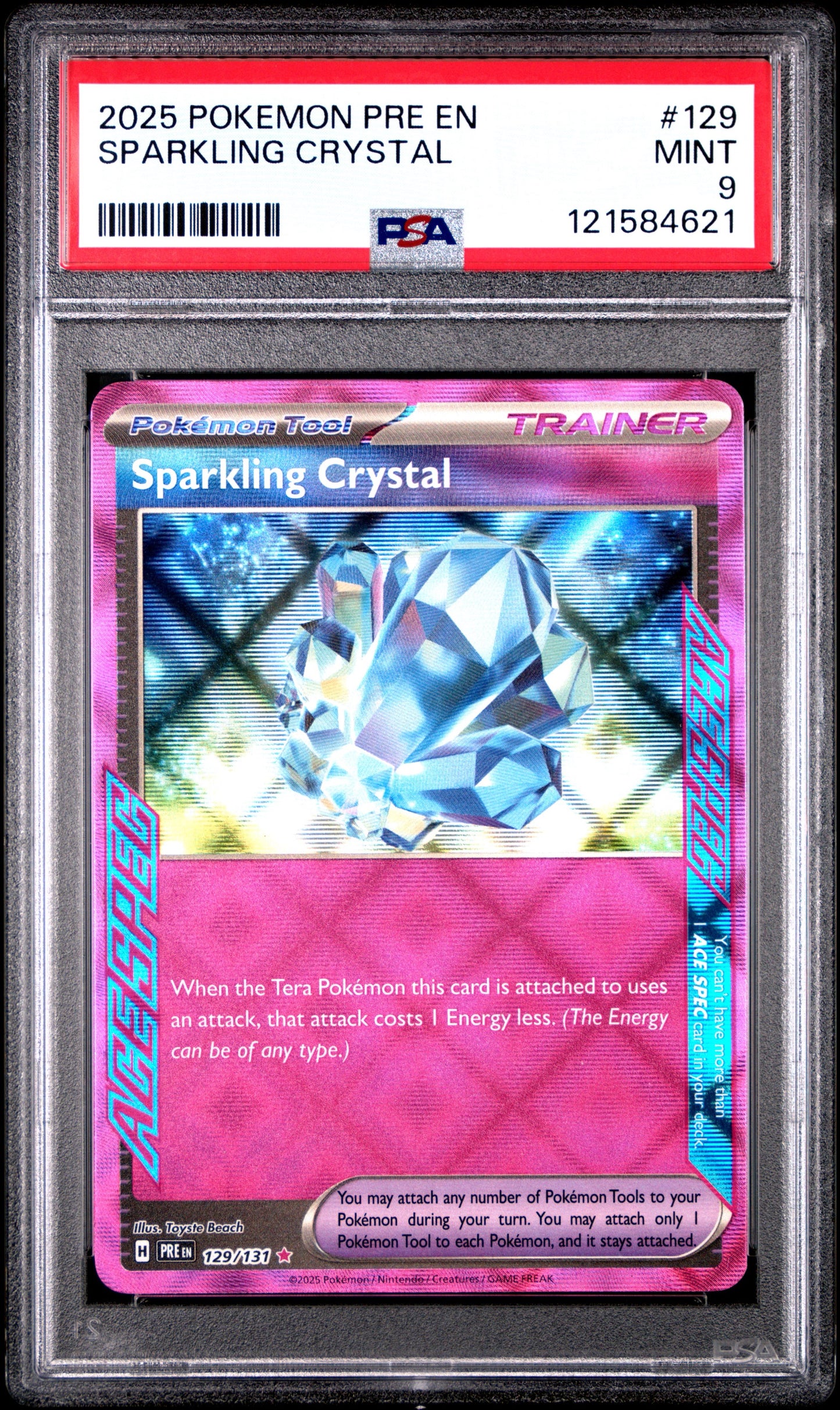 2025 POKEMON PRE EN-PRISMATIC EVOLUTIONS #129 SPARKLING CRYSTAL PSA MINT 9