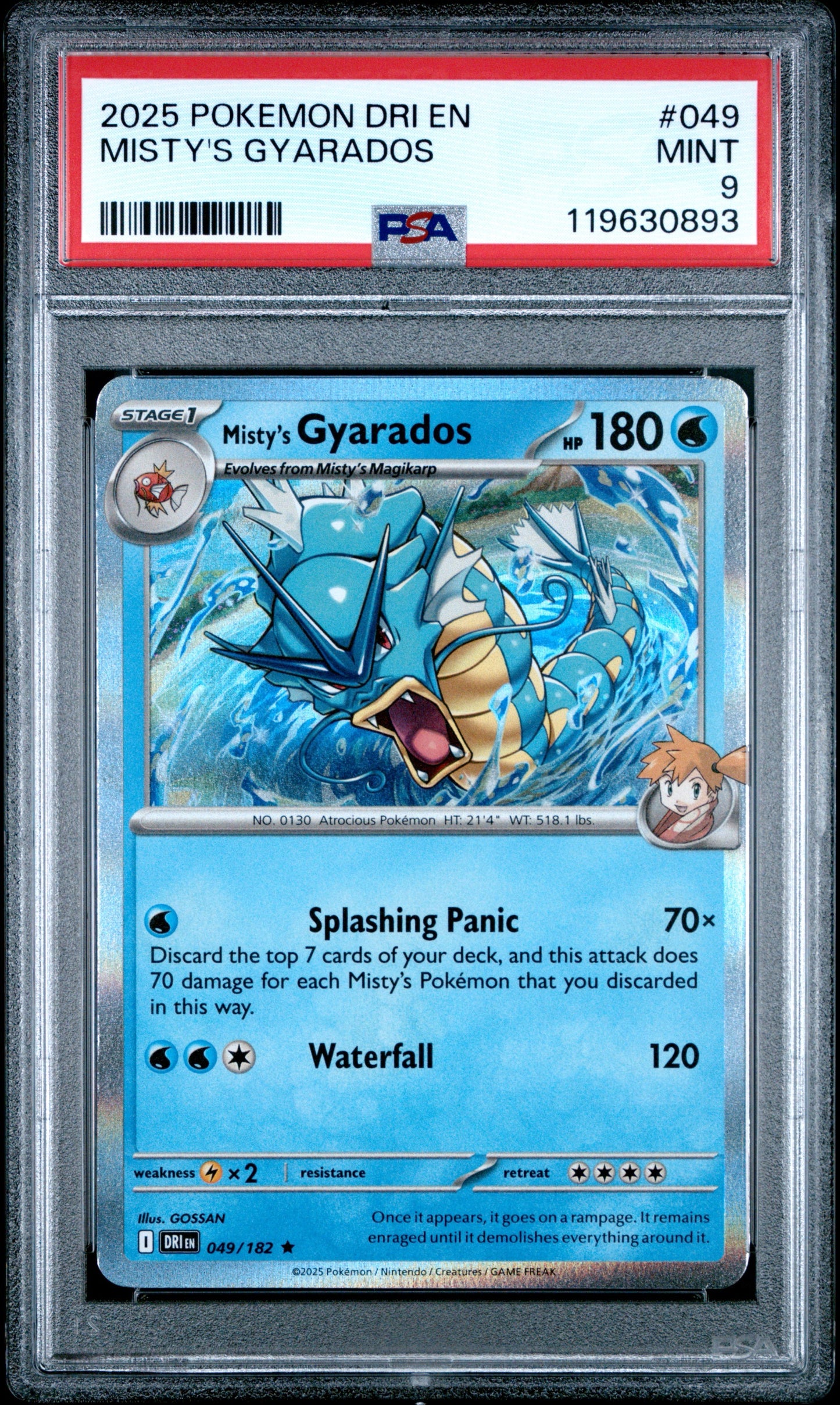 2025 POKEMON DRI EN-DESTINED RIVALS #049 MISTY'S GYARADOS PSA MINT 9