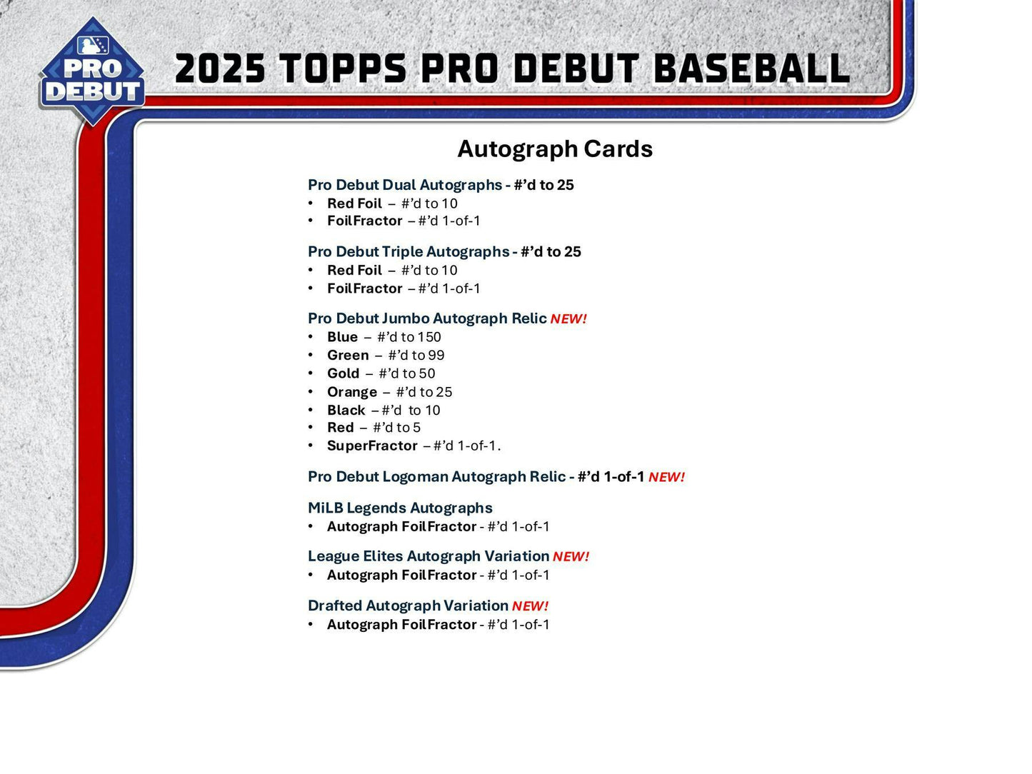2025 Topps Pro Debut Baseball Hobby Jumbo Box