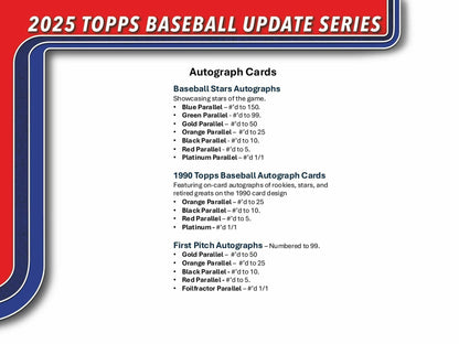 2025 Topps Update Series Baseball 7-Pack Blaster Box