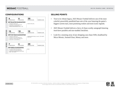 2025 Panini Mosaic Football 6-Pack Blaster Box