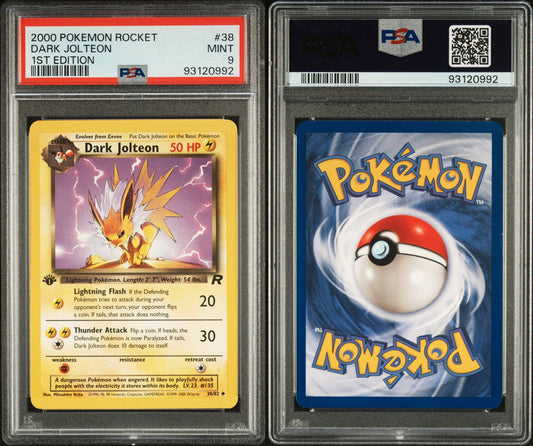 2000 POKEMON ROCKET #38 DARK JOLTEON 1ST EDITION PSA MINT 9